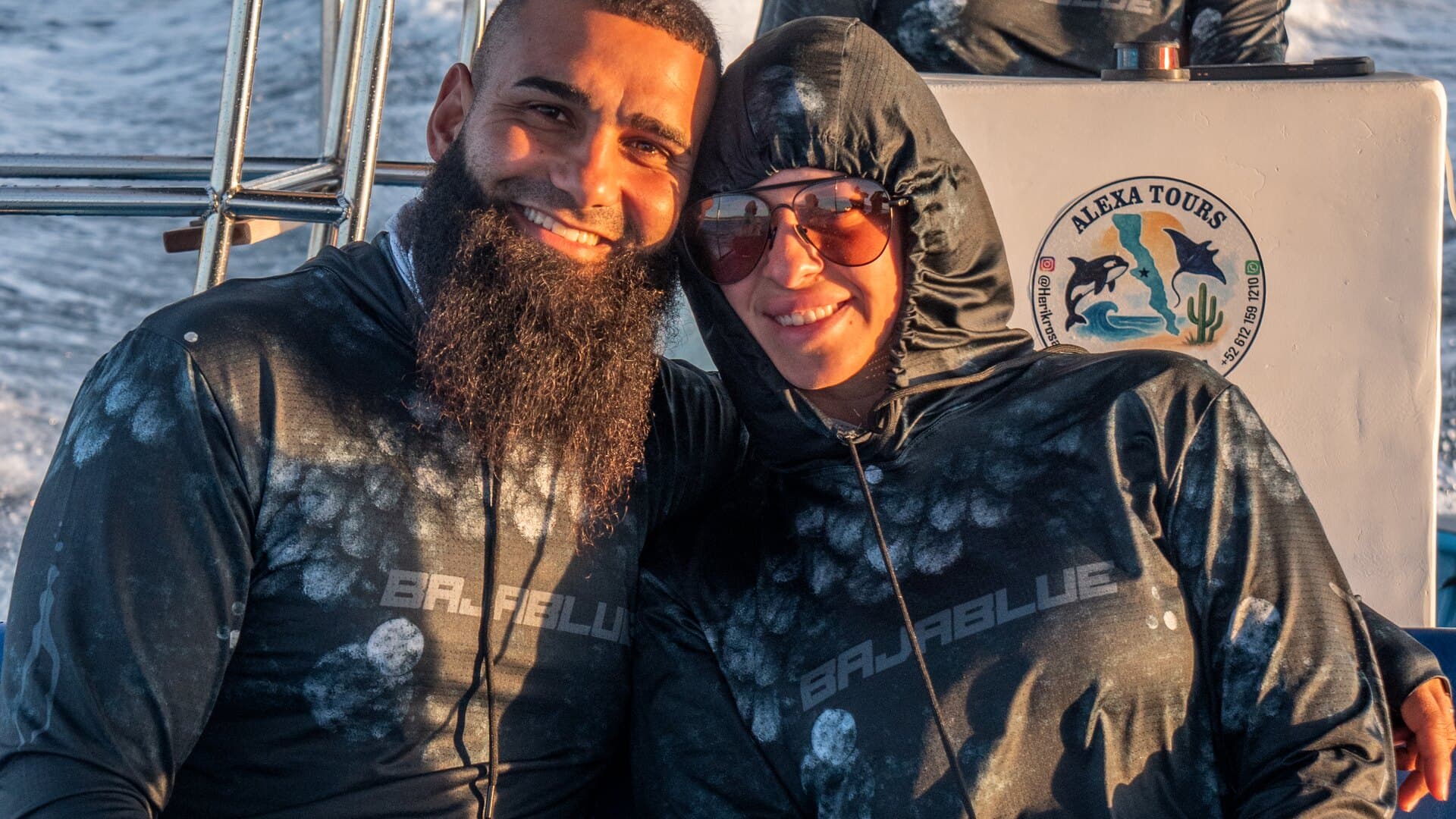 Two Bajablue crew members aboard a panga