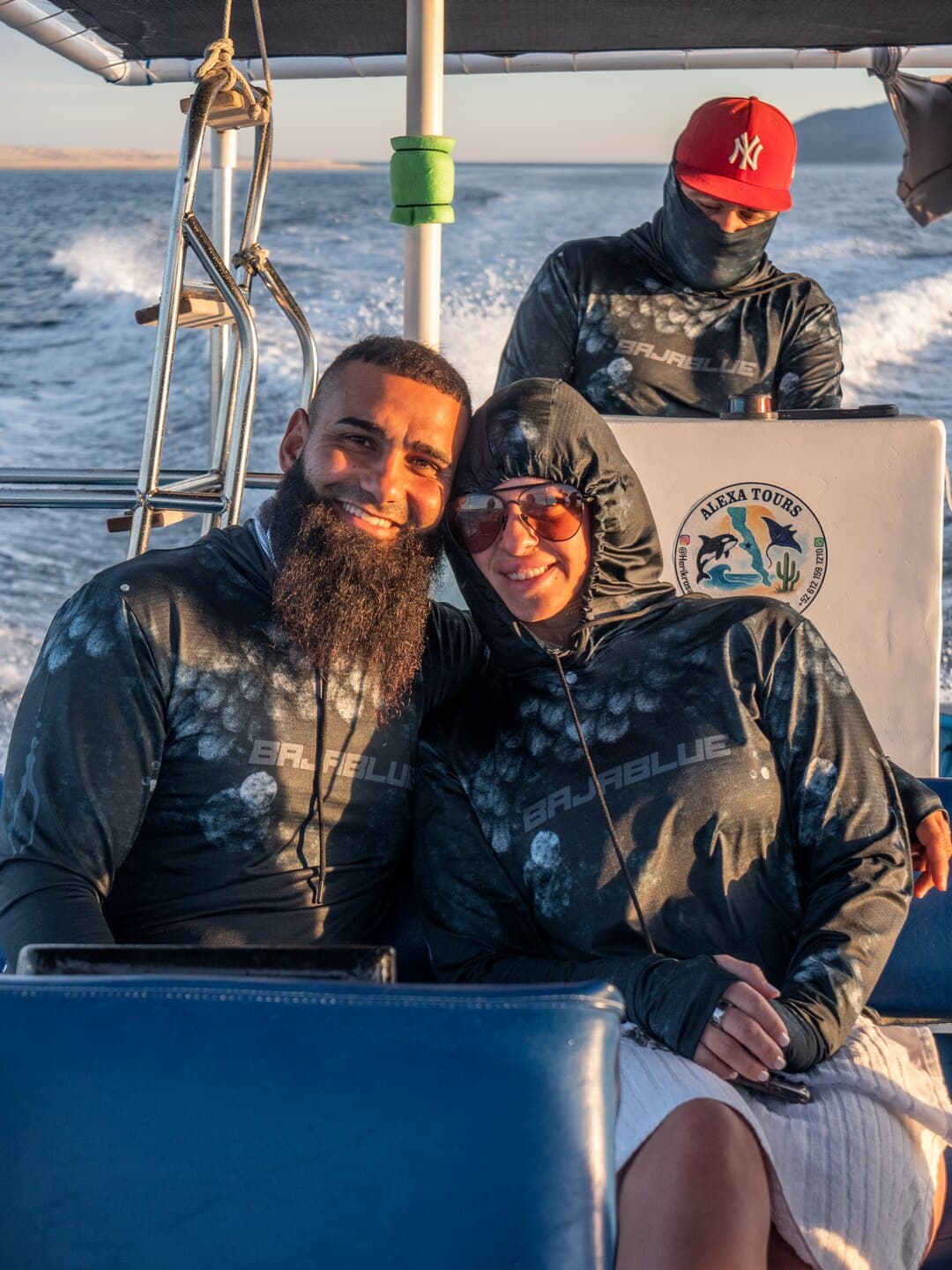 Two Bajablue crew members aboard a panga