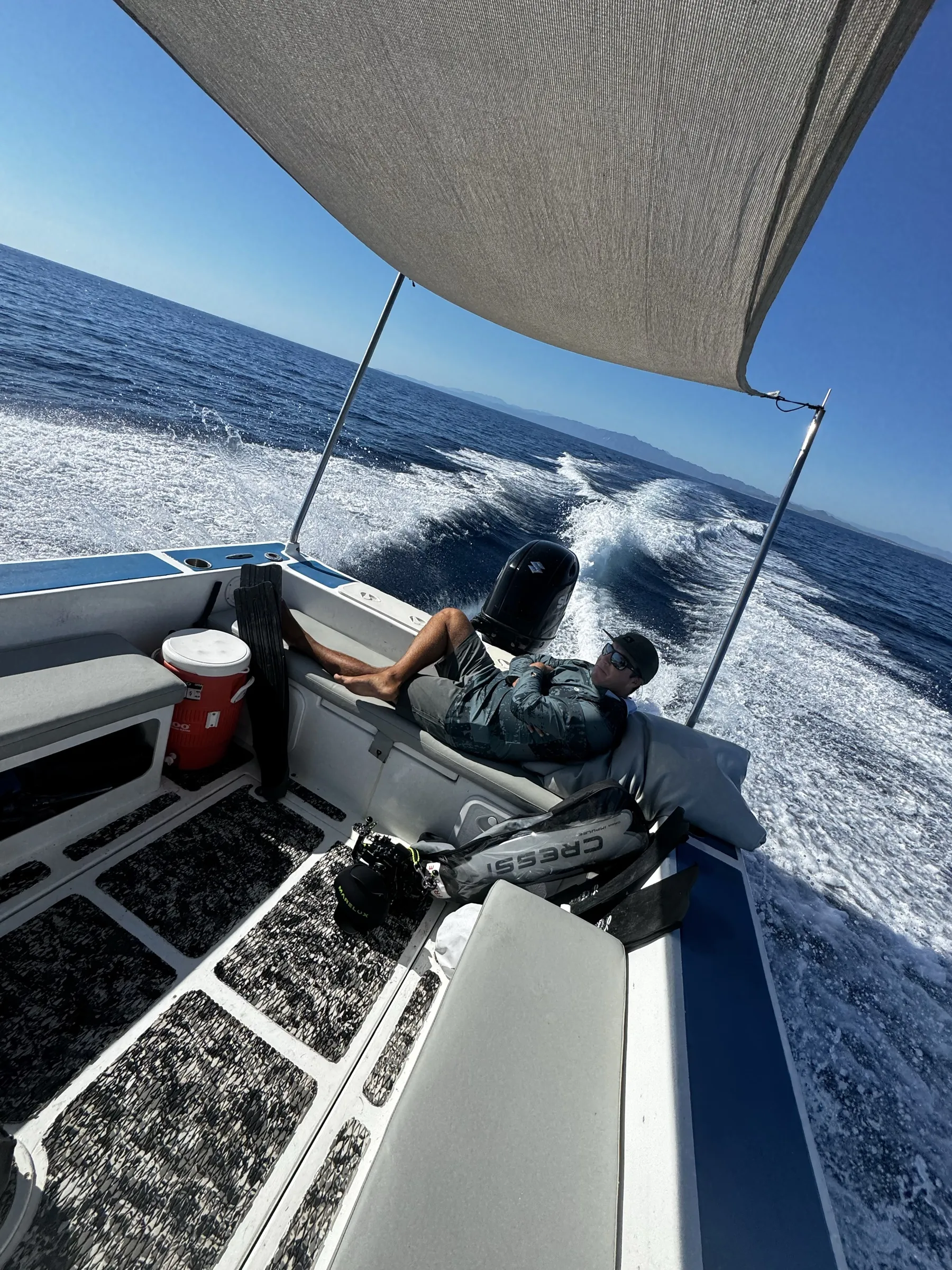 The view from the panga, running fast across open water